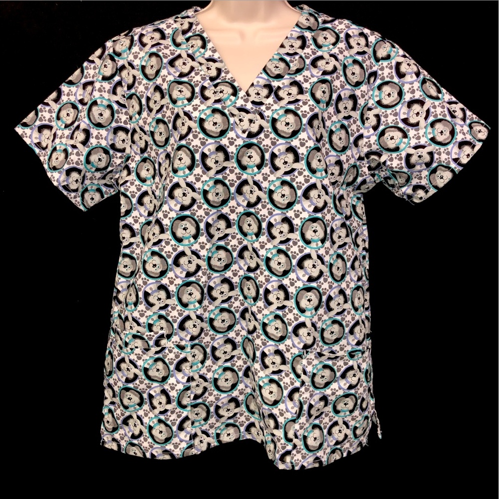 Dog Lover Scrub Shirt Womens Medium Vet Tech Nurse